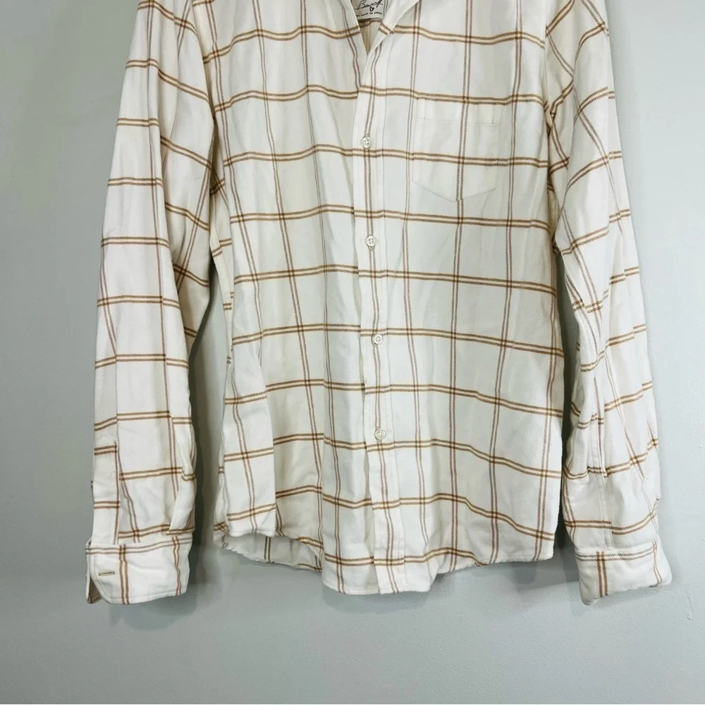 Frank & Eileen Barry woven button up camel windowpane size large - Picture 6 of 11